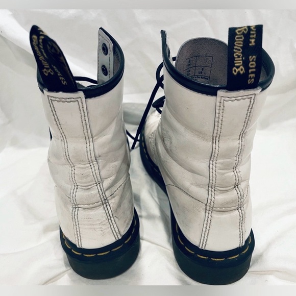 Intentionally Distressed, Like New Dr. Martens White Leather Docs Grunge Boots. - Picture 4 of 11